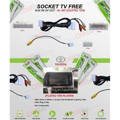 TOYOTA CARS WITH FUJITSU TEN PLAYER VIM (VISION IN MOTION) AUX IN/ AUX OUT SOCKET TV FREE (AL-487)