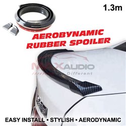 Universal Fit Aerodynamic 1.3 Meter Flexible Rear Bonnet Trunk Rubber ABS Top Spoiler