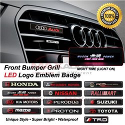 Most Car Front Grille 3D Epoxy Waterproof Daytime Running Light DRL LED Logo Emblem Badge