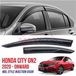 HONDA CITY GN2 2020 - Onward MDL Style Premium Aeroodynamic Smoke Black Injection Acrylic Door Virsor(1set/4pcs)
