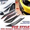 Universal Fitting for Most Cars Vehicles Evo Style Front Bumper Shark Fin Wind Splitter Canard (4pcs/Set)