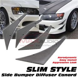 Universal Fitting for Most Cars Vehicles Slim Style Front Bumper Shark Fin Wind Splitter Diffuser Canard (4pcs/Set)