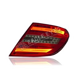 MERCEDES BENZ W204 C-Class 2007 - 2014 OE Look Red Smoke Lens LED Tail Lamp with Sequential Signal Light (Pair) [TL-061-BENZ-SQ]