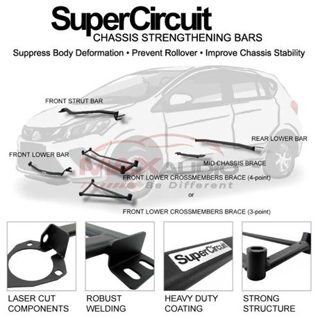 MOST CARS SUPER CIRCUIT Chassis Stablelizer Strengthening Racing Safety Strut Bars
