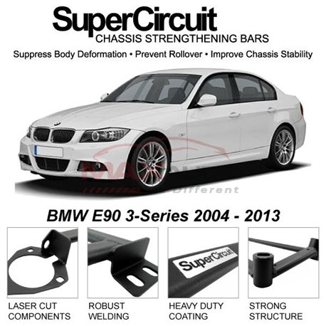 BMW E90 3-Series 2004 - 2013 SUPER CIRCUIT Chassis Stablelizer Strengthening Racing Safety Strut Bars