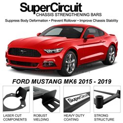 FORD MUSTANG MK6 Eco Boost 2015 - 2019 SUPER CIRCUIT Chassis Stablelizer Strengthening Racing Safety Strut Bars