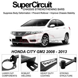 HONDA CITY GM2 2008 - 2013 SUPER CIRCUIT Chassis Stablelizer Strengthening Racing Safety Strut Bars