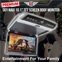 SKY NAVI PREMIUM 10.1" Inch Ultra-thin IPS TFT FHD 1080P Flip Down Overhead Car Roof Ceiling Monitor with Cabin Room Lamp