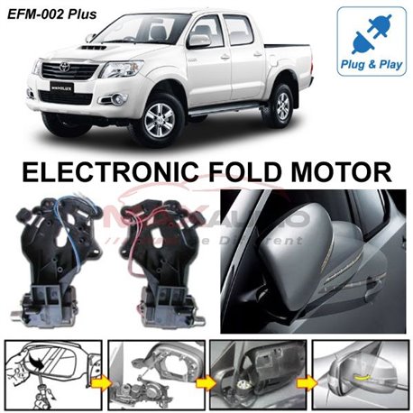 TOYOTA HILUX VIGO 2.5 2011 - 2014 Plug and Play Electronic Fold EF Side Mirror Motor with Manual Fold Switch Button