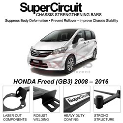 HONDA Freed (GB3) 2008 – 2016 SUPER CIRCUIT Chassis Stablelizer Strengthening Racing Safety Strut Bars  