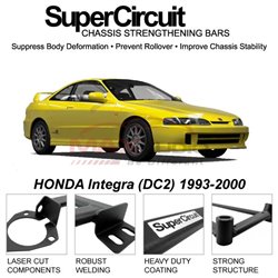 HONDA Integra (DC2) 1993-2000 SUPER CIRCUIT Chassis Stablelizer Strengthening Racing Safety Strut Bars  