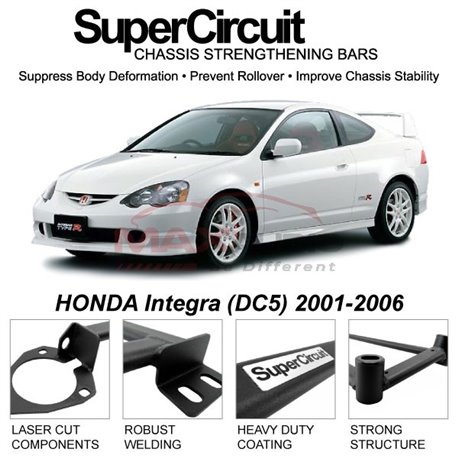 HONDA Integra (DC5) 2001-2006 SUPER CIRCUIT Chassis Stablelizer Strengthening Racing Safety Strut Bars  