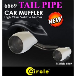 CIRCLE 3.4" Stainless Steel Tail Pipe Car Muffler Tip [6869] Universal