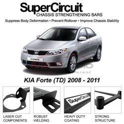 KIA Forte (TD) 2008 - 2011 SUPER CIRCUIT Chassis Stablelizer Strengthening Racing Safety Strut Bars