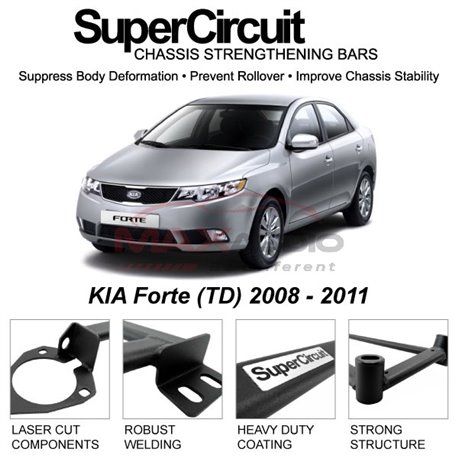 KIA Forte (TD) 2008 - 2011 SUPER CIRCUIT Chassis Stablelizer Strengthening Racing Safety Strut Bars