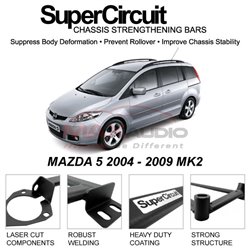 MAZDA 5 2004 - 2009 MK2 SUPER CIRCUIT Chassis Stablelizer Strengthening Racing Safety Strut Bars