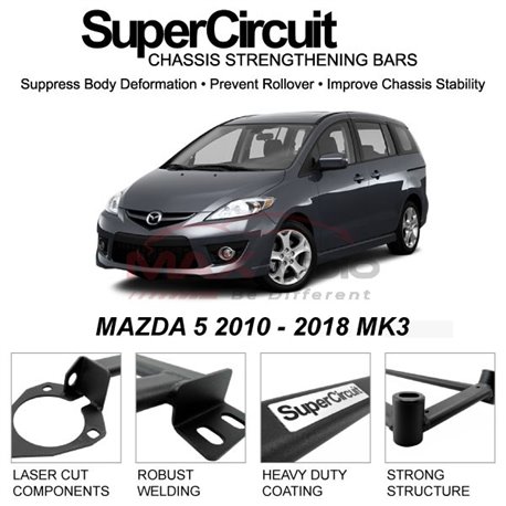 MAZDA 5 2010 - 2018 MK3 SUPER CIRCUIT Chassis Stablelizer Strengthening Racing Safety Strut Bars