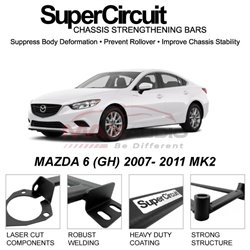 MAZDA 6 (GH) 2007- 2011 MK2 SUPER CIRCUIT Chassis Stablelizer Strengthening Racing Safety Strut Bars
