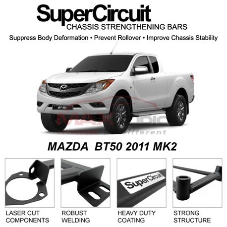 MAZDA  BT50 2011 MK2 SUPER CIRCUIT Chassis Stablelizer Strengthening Racing Safety Strut Bars