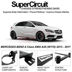 MERCEDES-BENZ A Class AMG A45 (W176) 2013 - 2017 SUPER CIRCUIT Chassis Stablelizer Strengthening Racing Safety Strut Bars