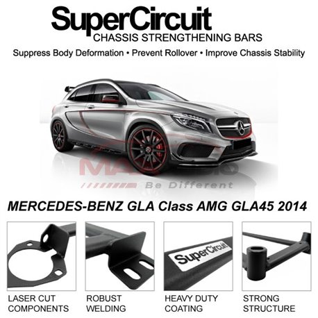 MERCEDES-BENZ GLA Class AMG GLA45 2014 SUPER CIRCUIT Chassis Stablelizer Strengthening Racing Safety Strut Bars