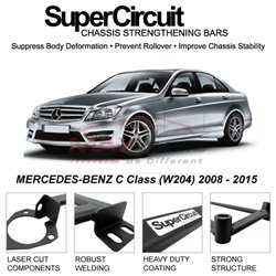 MERCEDES-BENZ C Class (W204) 2008 - 2015 SUPER CIRCUIT Chassis Stablelizer Strengthening Racing Safety Strut Bars