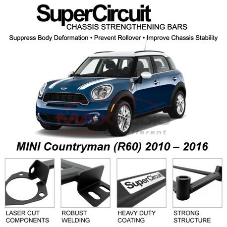 MINI Countryman (R60) 2010 – 2016 SUPER CIRCUIT Chassis Stablelizer Strengthening Racing Safety Strut Bars