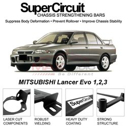 MITSUBISHI Lancer Evo 1,2,3 SUPER CIRCUIT Chassis Stablelizer Strengthening Racing Safety Strut Bars