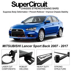 MITSUBISHI Lancer Sport Back 2007 - 2017 SUPER CIRCUIT Chassis Stablelizer Strengthening Racing Safety Strut Bars