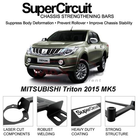 MITSUBISHI Triton 2015 MK5 SUPER CIRCUIT Chassis Stablelizer Strengthening Racing Safety Strut Bars