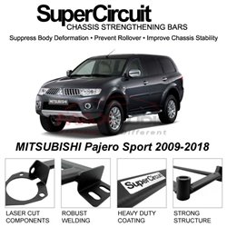 MITSUBISHI Pajero Sport 2009-2018 SUPER CIRCUIT Chassis Stablelizer Strengthening Racing Safety Strut Bars