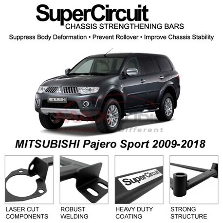 MITSUBISHI Pajero Sport 2009-2018 SUPER CIRCUIT Chassis Stablelizer Strengthening Racing Safety Strut Bars