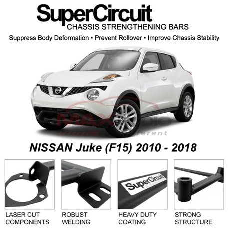 NISSAN Juke (F15) 2010 - 2018 SUPER CIRCUIT Chassis Stablelizer Strengthening Racing Safety Strut Bars