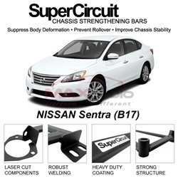 NISSAN Sentra (B17) SUPER CIRCUIT Chassis Stablelizer Strengthening Racing Safety Strut Bars