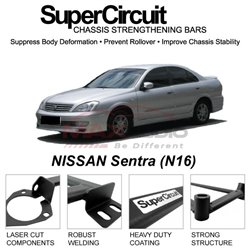 NISSAN Sentra (N16) SUPER CIRCUIT Chassis Stablelizer Strengthening Racing Safety Strut Bars