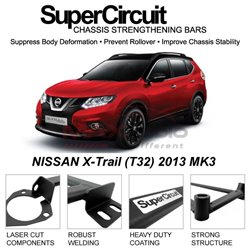 NISSAN X-Trail (T32) 2013 MK3 SUPER CIRCUIT Chassis Stablelizer Strengthening Racing Safety Strut Bars