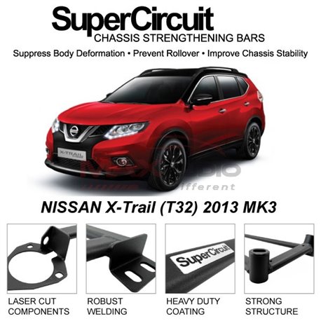 NISSAN X-Trail (T32) 2013 MK3 SUPER CIRCUIT Chassis Stablelizer Strengthening Racing Safety Strut Bars