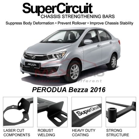 PERODUA Bezza 2016 SUPER CIRCUIT Chassis Stablelizer Strengthening Racing Safety Strut Bars