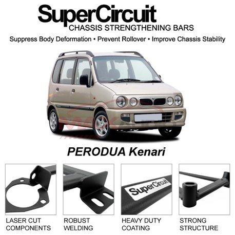 PERODUA Kenari SUPER CIRCUIT Chassis Stablelizer Strengthening Racing Safety Strut Bars