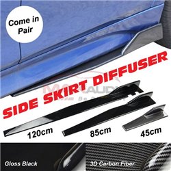 thumbnail image 2 of 6PCS Universal Black Side Skirt Extensions - Rocker Panels, Splitters, Diffuser Lips 86x4" 2 of 4