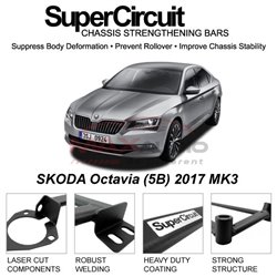 SKODA Octavia (5B) 2017 MK3 SUPER CIRCUIT Chassis Stablelizer Strengthening Racing Safety Strut Bars