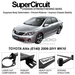 TOYOTA Altis (E140) 2006-2011 MK10 SUPER CIRCUIT Chassis Stablelizer Strengthening Racing Safety Strut Bars