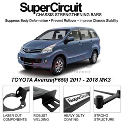 TOYOTA Avanza(F650) 2011 - 2018 MK3 SUPER CIRCUIT Chassis Stablelizer Strengthening Racing Safety Strut Bars