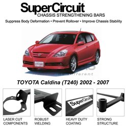 TOYOTA Caldina (T240) 2002 - 2007 SUPER CIRCUIT Chassis Stablelizer Strengthening Racing Safety Strut Bars