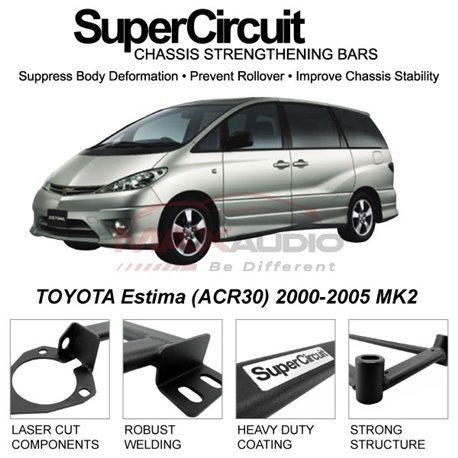 TOYOTA Estima (ACR30) 2000-2005 MK2 SUPER CIRCUIT Chassis Stablelizer Strengthening Racing Safety Strut Bars