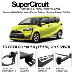 TOYOTA Sienta 1.5 (XP170) 2015 (2WD) SUPER CIRCUIT Chassis Stablelizer Strengthening Racing Safety Strut Bars