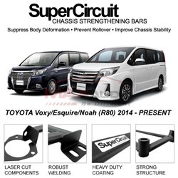 TOYOTA Voxy/Esquire/Noah (R80) 2014 - PRESENT SUPER CIRCUIT Chassis Stablelizer Strengthening Racing Safety Strut Bars