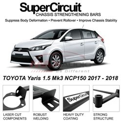 TOYOTA Yaris 1.5 Mk3 NCP150 2017 - 2018 SUPER CIRCUIT Chassis Stablelizer Strengthening Racing Safety Strut Bars