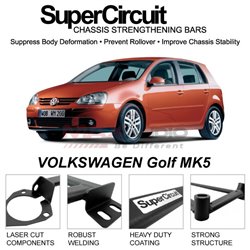 VOLKSWAGEN Golf MK5 SUPER CIRCUIT Chassis Stablelizer Strengthening Racing Safety Strut Bars