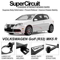 VOLKSWAGEN Golf (R32) MK5 R SUPER CIRCUIT Chassis Stablelizer Strengthening Racing Safety Strut Bars